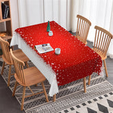 Aperturee - Winter White Sonw Red Christmas Tablecloth For Decor